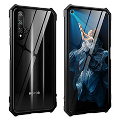 Coque Rebord Bumper Luxe Aluminum Metal Miroir 360 Degres Housse Etui Aimant T04 pour Huawei Honor 20S Noir