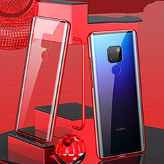 Coque Rebord Bumper Luxe Aluminum Metal Miroir 360 Degres Housse Etui Aimant T04 pour Huawei Mate 20 Rouge