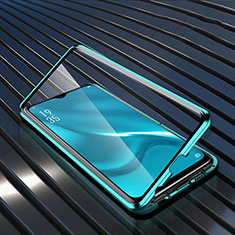 Coque Rebord Bumper Luxe Aluminum Metal Miroir 360 Degres Housse Etui Aimant T04 pour Oppo K1 Vert