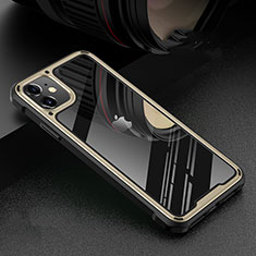 Coque Rebord Bumper Luxe Aluminum Metal Miroir 360 Degres Housse Etui Aimant T05 pour Apple iPhone 11 Or