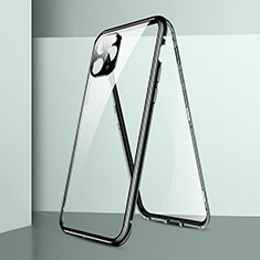 Coque Rebord Bumper Luxe Aluminum Metal Miroir 360 Degres Housse Etui Aimant T05 pour Apple iPhone 11 Pro Max Vert