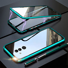 Coque Rebord Bumper Luxe Aluminum Metal Miroir 360 Degres Housse Etui Aimant T06 pour Huawei Mate 20 Lite Vert