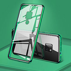 Coque Rebord Bumper Luxe Aluminum Metal Miroir 360 Degres Housse Etui Aimant T06 pour Huawei Mate 20 Vert