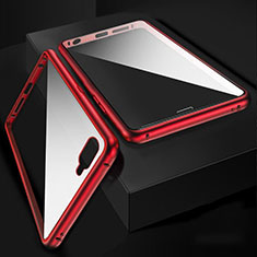 Coque Rebord Bumper Luxe Aluminum Metal Miroir 360 Degres Housse Etui Aimant T06 pour Oppo K1 Rouge