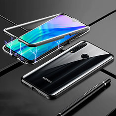 Coque Rebord Bumper Luxe Aluminum Metal Miroir 360 Degres Housse Etui Aimant T07 pour Huawei Honor 10i Noir