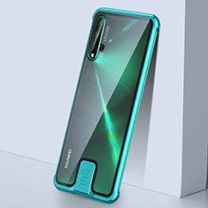 Coque Rebord Bumper Luxe Aluminum Metal Miroir 360 Degres Housse Etui Aimant T07 pour Huawei Nova 5 Cyan