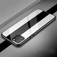 Coque Rebord Bumper Luxe Aluminum Metal Miroir 360 Degres Housse Etui Aimant T08 pour Apple iPhone 11 Pro Blanc