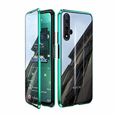 Coque Rebord Bumper Luxe Aluminum Metal Miroir 360 Degres Housse Etui Aimant T08 pour Huawei Honor 20S Vert