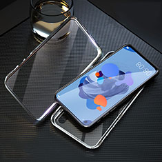 Coque Rebord Bumper Luxe Aluminum Metal Miroir 360 Degres Housse Etui Aimant T08 pour Huawei Nova 5i Argent