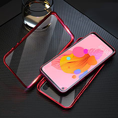 Coque Rebord Bumper Luxe Aluminum Metal Miroir 360 Degres Housse Etui Aimant T08 pour Huawei Nova 5i Rouge