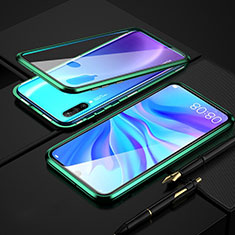 Coque Rebord Bumper Luxe Aluminum Metal Miroir 360 Degres Housse Etui Aimant T08 pour Huawei P30 Lite XL Vert