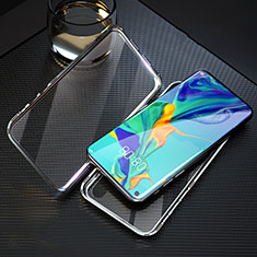 Coque Rebord Bumper Luxe Aluminum Metal Miroir 360 Degres Housse Etui Aimant T09 pour Huawei Honor 20 Argent