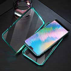 Coque Rebord Bumper Luxe Aluminum Metal Miroir 360 Degres Housse Etui Aimant T09 pour Huawei Honor 20 Vert