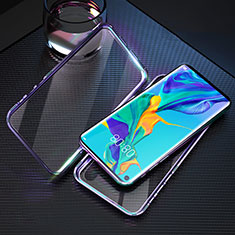 Coque Rebord Bumper Luxe Aluminum Metal Miroir 360 Degres Housse Etui Aimant T09 pour Huawei Honor 20S Bleu