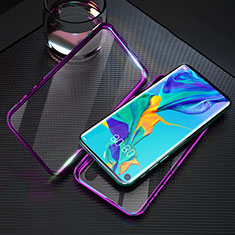 Coque Rebord Bumper Luxe Aluminum Metal Miroir 360 Degres Housse Etui Aimant T09 pour Huawei Honor 20S Violet