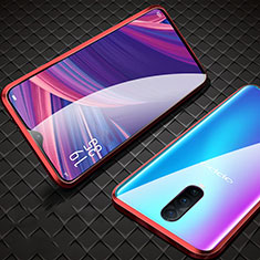 Coque Rebord Bumper Luxe Aluminum Metal Miroir 360 Degres Housse Etui Aimant T09 pour Oppo RX17 Pro Rouge