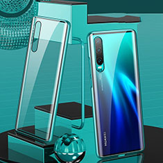 Coque Rebord Bumper Luxe Aluminum Metal Miroir 360 Degres Housse Etui Aimant T10 pour Huawei P30 Vert