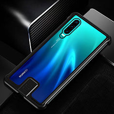 Coque Rebord Bumper Luxe Aluminum Metal Miroir 360 Degres Housse Etui Aimant T11 pour Huawei P30 Noir