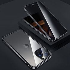 Coque Rebord Bumper Luxe Aluminum Metal Miroir 360 Degres Housse Etui Aimant Z05 pour Apple iPhone 14 Pro Noir