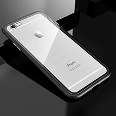 Coque Rebord Bumper Luxe Aluminum Metal Miroir 360 Degres Housse Etui M01 pour Apple iPhone 6 Plus Noir