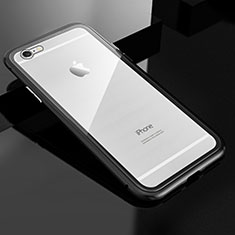 Coque Rebord Bumper Luxe Aluminum Metal Miroir 360 Degres Housse Etui M01 pour Apple iPhone 6S Noir