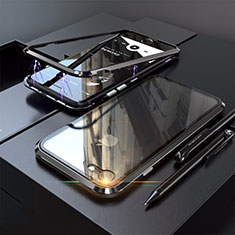 Coque Rebord Bumper Luxe Aluminum Metal Miroir 360 Degres Housse Etui M01 pour Apple iPhone 7 Noir