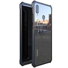 Coque Rebord Bumper Luxe Aluminum Metal Miroir 360 Degres Housse Etui M01 pour Huawei Nova 3e Noir
