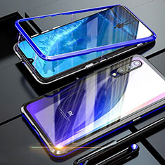 Coque Rebord Bumper Luxe Aluminum Metal Miroir 360 Degres Housse Etui M01 pour Xiaomi Mi A3 Lite Bleu