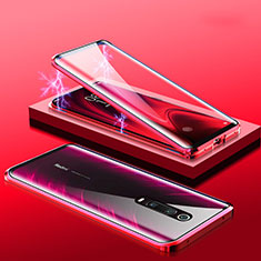 Coque Rebord Bumper Luxe Aluminum Metal Miroir 360 Degres Housse Etui M01 pour Xiaomi Redmi K20 Pro Rouge
