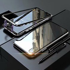 Coque Rebord Bumper Luxe Aluminum Metal Miroir 360 Degres Housse Etui M02 pour Apple iPhone Xs Max Noir