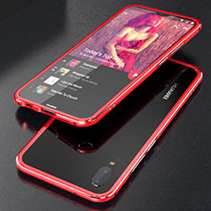 Coque Rebord Bumper Luxe Aluminum Metal Miroir 360 Degres Housse Etui M02 pour Huawei Nova 3e Rouge