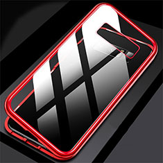 Coque Rebord Bumper Luxe Aluminum Metal Miroir 360 Degres Housse Etui M02 pour Samsung Galaxy Note 8 Duos N950F Rouge