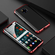 Coque Rebord Bumper Luxe Aluminum Metal Miroir 360 Degres Housse Etui M05 pour Huawei Mate 20 Pro Rouge