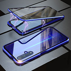 Coque Rebord Bumper Luxe Aluminum Metal Miroir 360 Degres Housse Etui pour Huawei Honor 20 Bleu