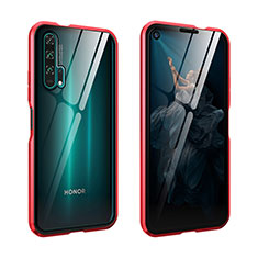 Coque Rebord Bumper Luxe Aluminum Metal Miroir 360 Degres Housse Etui pour Huawei Honor 20 Pro Rouge