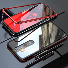 Coque Rebord Bumper Luxe Aluminum Metal Miroir 360 Degres Housse Etui pour Huawei Mate 20 Lite Rouge