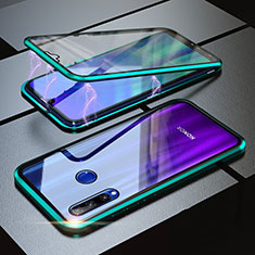 Coque Rebord Bumper Luxe Aluminum Metal Miroir 360 Degres Housse Etui pour Huawei P Smart+ Plus (2019) Vert