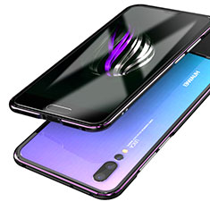 Coque Rebord Bumper Luxe Aluminum Metal Miroir 360 Degres Housse Etui pour Huawei P20 Pro Violet