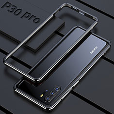 Coque Rebord Bumper Luxe Aluminum Metal Miroir 360 Degres Housse Etui pour Huawei P30 Pro New Edition Argent