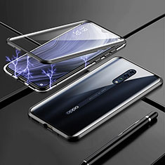 Coque Rebord Bumper Luxe Aluminum Metal Miroir 360 Degres Housse Etui pour Oppo Reno Z Noir