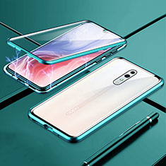 Coque Rebord Bumper Luxe Aluminum Metal Miroir 360 Degres Housse Etui pour Oppo Reno Z Vert