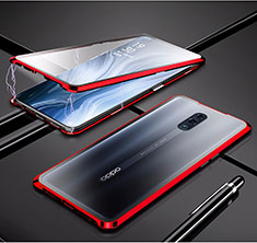 Coque Rebord Bumper Luxe Aluminum Metal Miroir 360 Degres Housse Etui pour Realme X Rouge