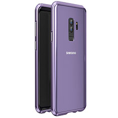 Coque Rebord Bumper Luxe Aluminum Metal Miroir 360 Degres Housse Etui pour Samsung Galaxy S9 Plus Violet