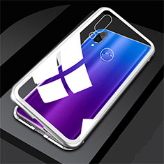 Coque Rebord Bumper Luxe Aluminum Metal Miroir Housse Etui M01 pour Huawei P Smart (2019) Argent