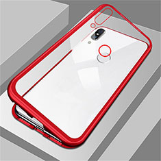 Coque Rebord Bumper Luxe Aluminum Metal Miroir Housse Etui M01 pour Huawei P Smart (2019) Rouge