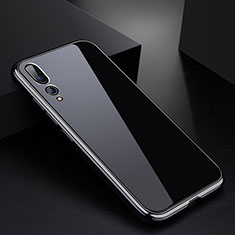 Coque Rebord Bumper Luxe Aluminum Metal Miroir Housse Etui M01 pour Huawei P20 Pro Argent