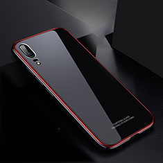 Coque Rebord Bumper Luxe Aluminum Metal Miroir Housse Etui M02 pour Huawei P20 Rouge