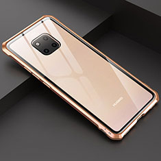 Coque Rebord Bumper Luxe Aluminum Metal Miroir Housse Etui M03 pour Huawei Mate 20 Pro Or