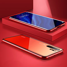 Coque Rebord Bumper Luxe Aluminum Metal Miroir Housse Etui M05 pour Huawei P30 Pro Rouge