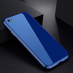 Coque Rebord Bumper Luxe Aluminum Metal Miroir Housse Etui pour Apple iPhone 6S Plus Bleu